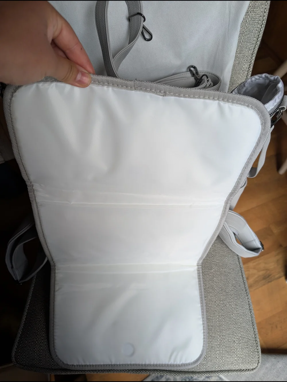 Bellaboo Quilted Faux Leather Backpack - Light Gray